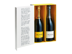 Geschenkkoffer "Faveur" voor 2 flessen champagne Drappier van 750 ml